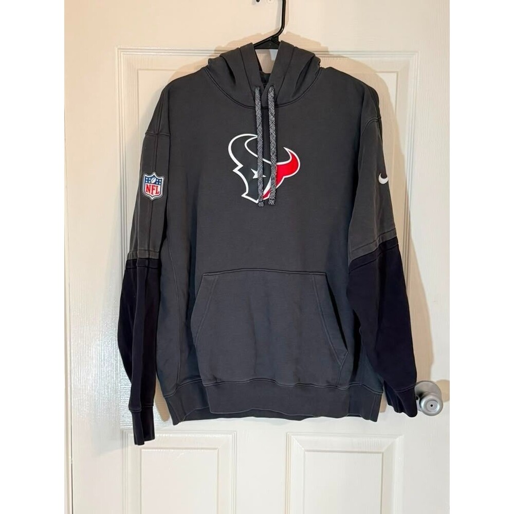 Nike Houston Texans NFL Sideline Hoodie Men's Large Gray Pullover Sweatshirt